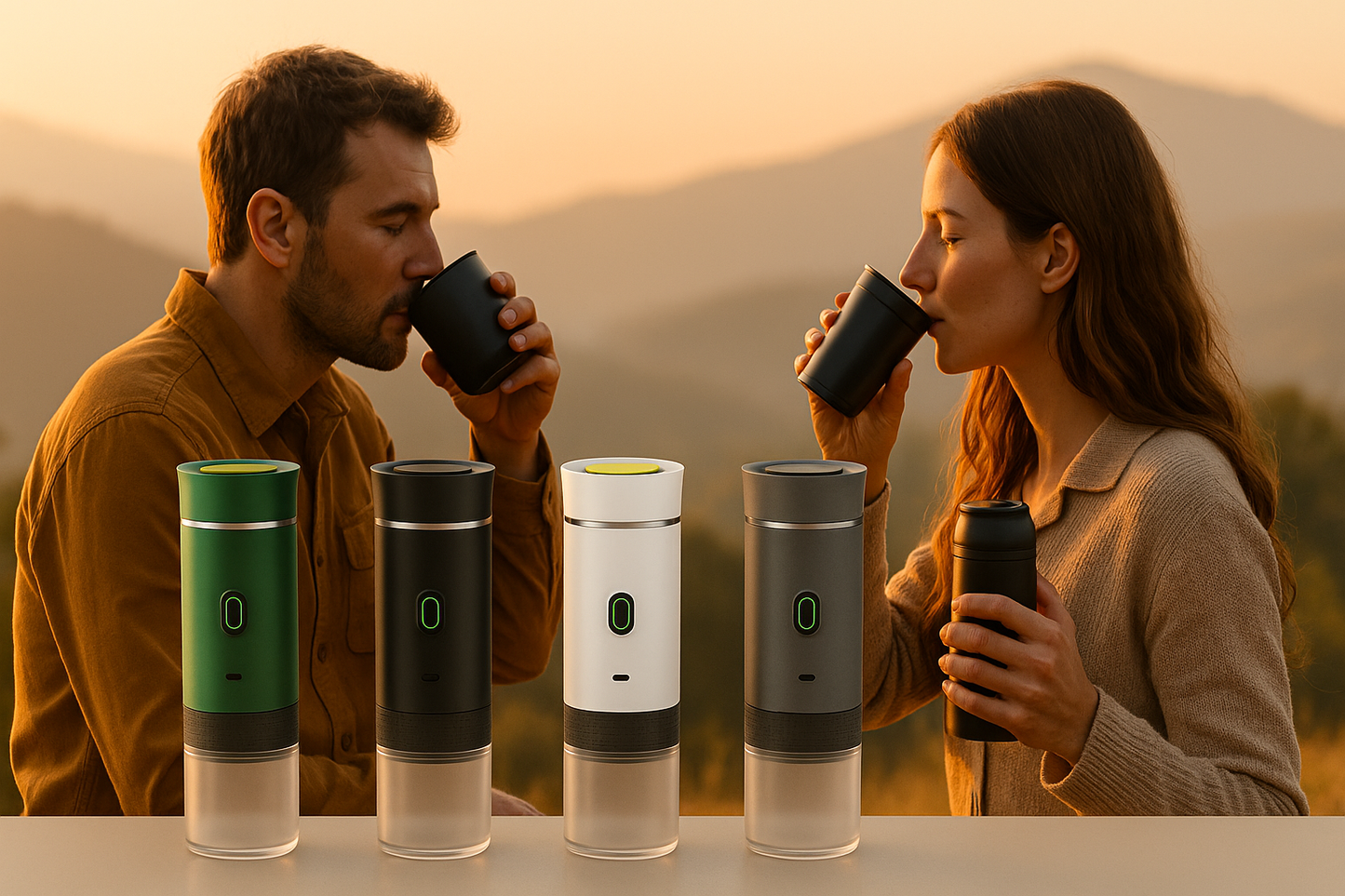 Tragbare 3-in-1-Kaffeemaschine mit eingebautem Akku