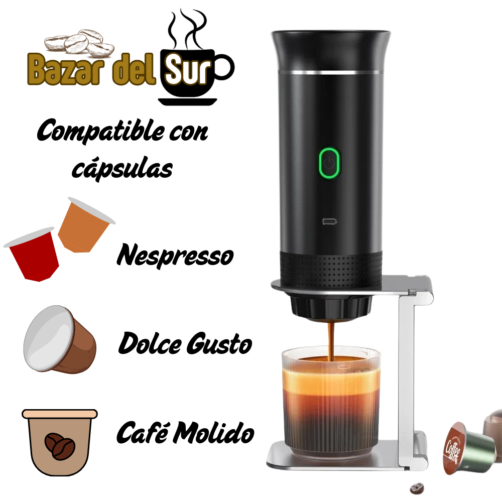 3-in-1 portable coffee maker with built-in battery and 20 bar pressure