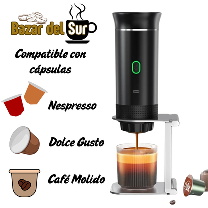 3-in-1 portable coffee maker with built-in battery and 20 bar pressure